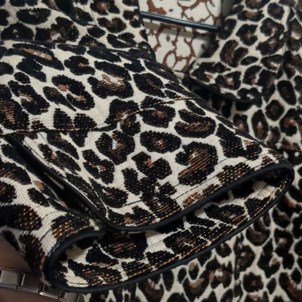 Cheetah print button up blazer